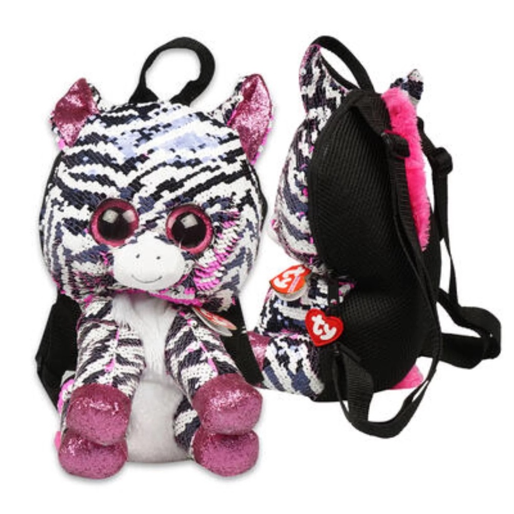 TY Fashion Flippy Sequin Backpack - ZOEY the Zebra (13 inch)